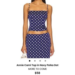 Annie Cami Top in Navy Polka Dot